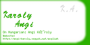 karoly angi business card